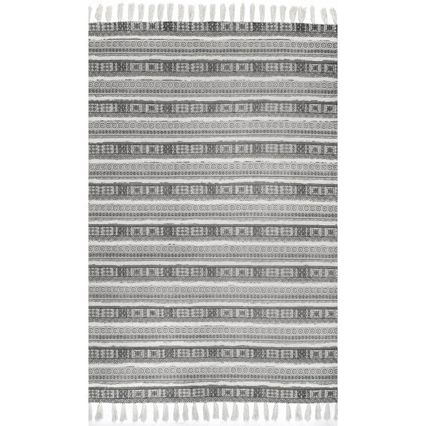 nuloom Rasmus Greek Frieze Stripes Area Rug Gray