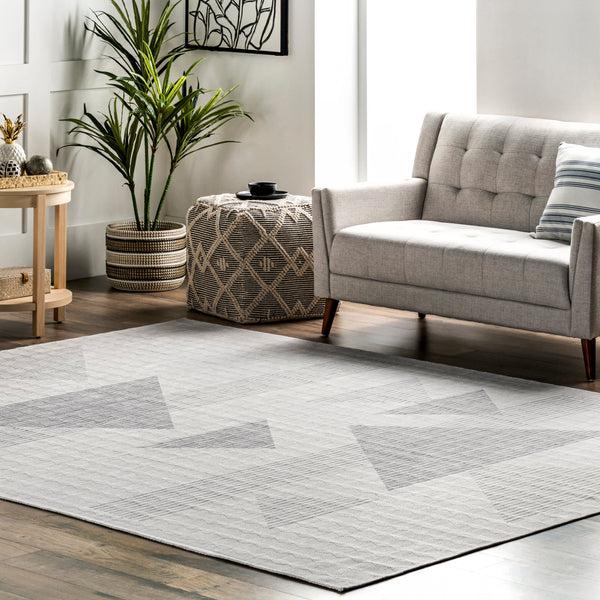Nuloom Rayna Washable Triangle Area Rug Beige