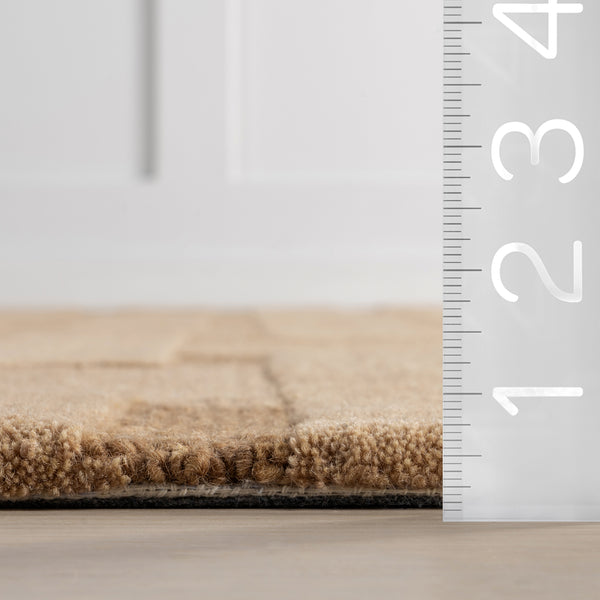 Nuloom Remy Crosshatch Wool Area Rug Brown