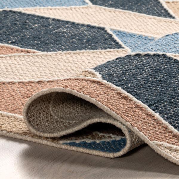 Nuloom Rhea Abstract Geometric Coton Area Rug Blue