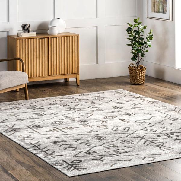 Nuloom Rhonda Washable Symbolism Area Rug Gray