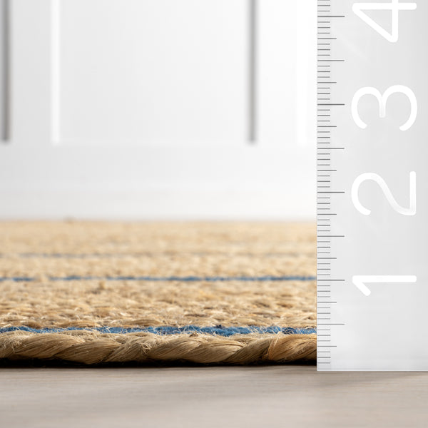 Nuloom Ripplewood Oval Jute Area Rug Navy