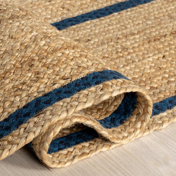 Nuloom Ripplewood Oval Jute Area Rug Navy