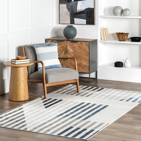 Nuloom Robbi Modern Striped Area Rug Light Gray