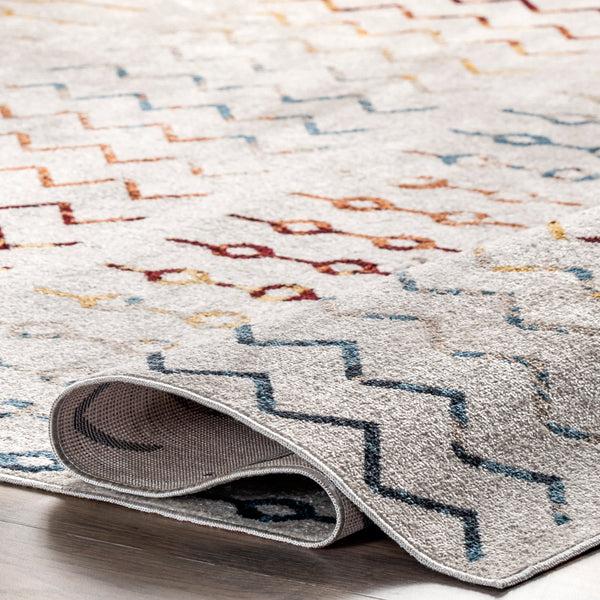 Nuloom Roma Machine Washable Tribal Area Rug Beige