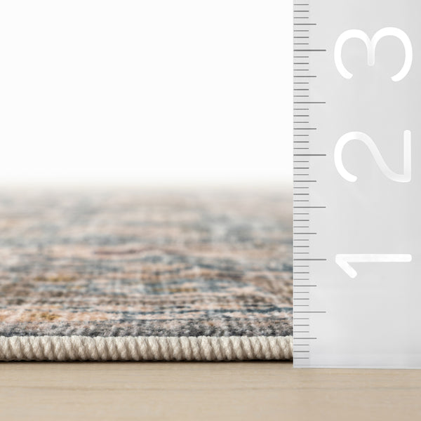 Nuloom Nuloom Romilly Bordered Traditional Washable Area Rug Tan
