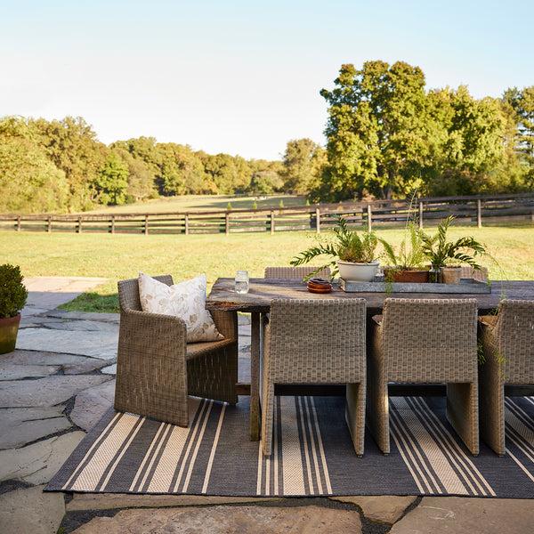 Nuloom Romy Striped Indoor/Outdoor Area Rug Navy