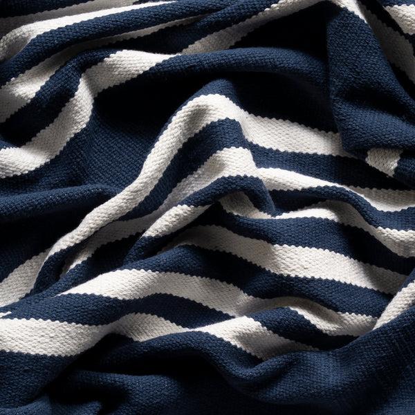 Nuloom Rowen Striped Cotton Tassel Area Rug Blue