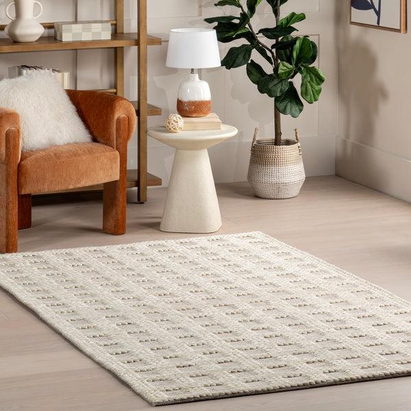 Nuloom Rubina Casual Geometric Jute Area Rug Ivory
