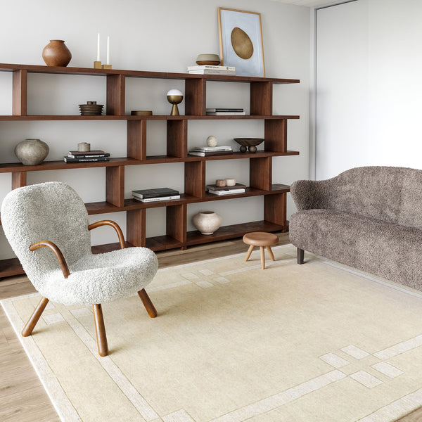 Nuloom Rune Bordered Wool-Blend Area Rug Cream