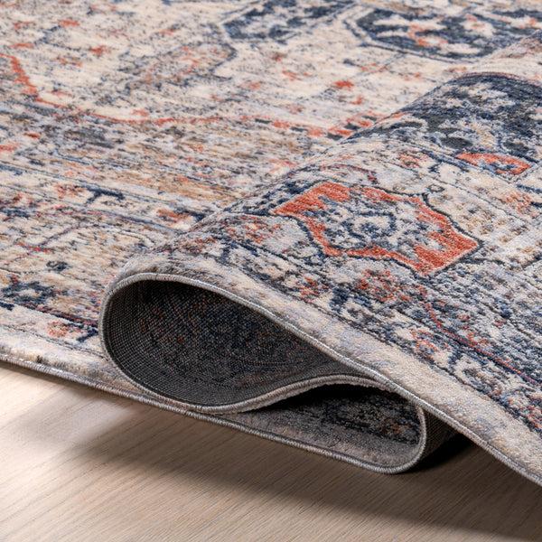 Nuloom Saffron Traditional Medallion Area Rug Navy