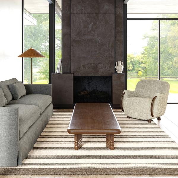 Nuloom Sage Striped Wool-Blend Area Rug Beige
