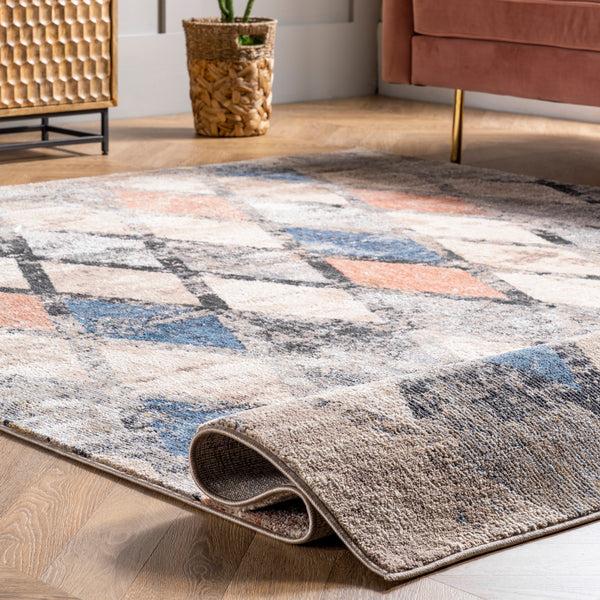 Nuloom Saoirse Distressed Trellis Area Rug Blue