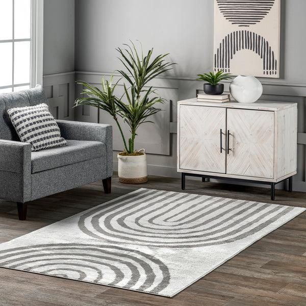 Nuloom Sena Modern Rainbow Area Rug Light Gray