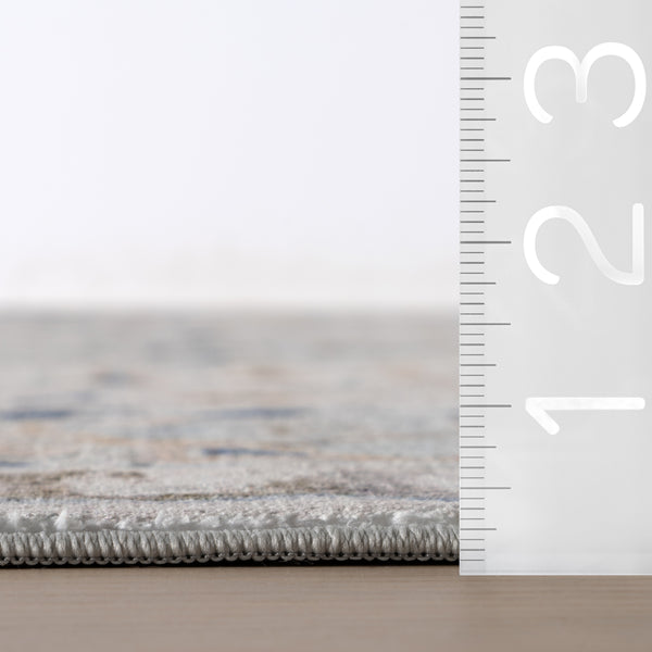 Nuloom Nuloom Seraphyne Bordered Medallion Washable Rug Blue