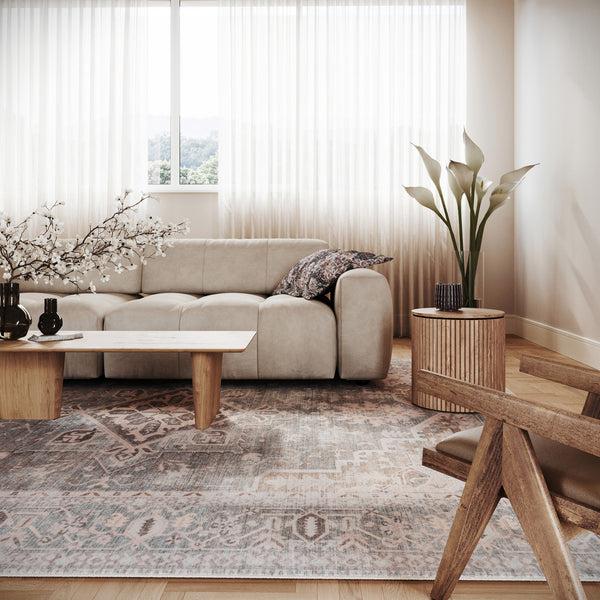 Nuloom Nuloom Sereia Medallion Traditional Washable Area Rug Grey