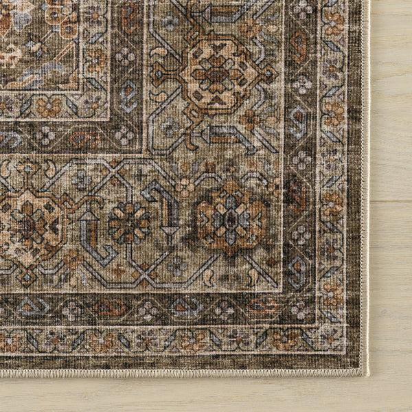 Nuloom Nuloom Serelith Traditional Floral Washable Area Rug Brown