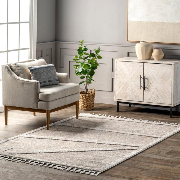Nuloom Shauna Modern Tasseled Area Rug Beige
