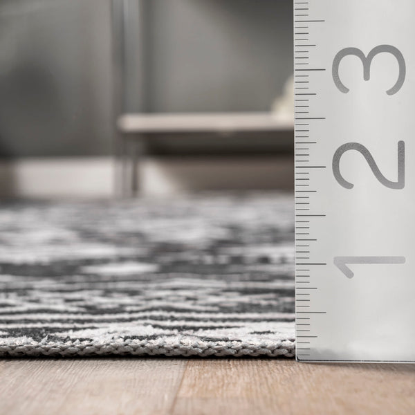 Nuloom Shelby Washable Graphic Area Rug Charcoal