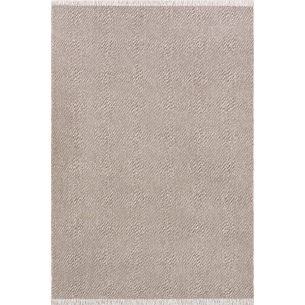 nuloom Solid Farmhouse Fringe Area Rug Beige