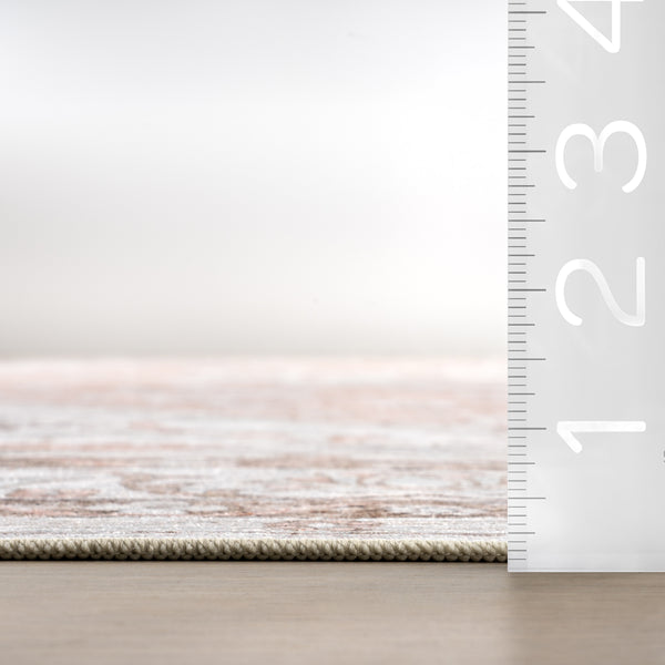 Nuloom SplashGuard Machine Washable Area Rug Peach