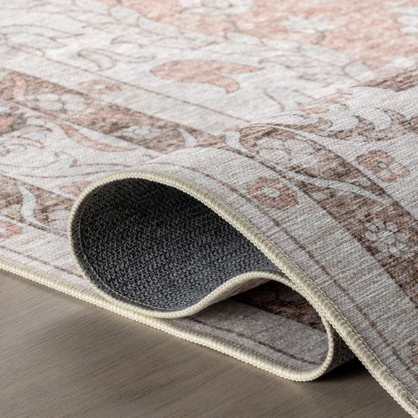 Nuloom SplashGuard Machine Washable Area Rug Peach