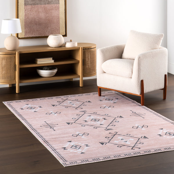 Nuloom SplashGuard Machine Washable Area Rug Peach