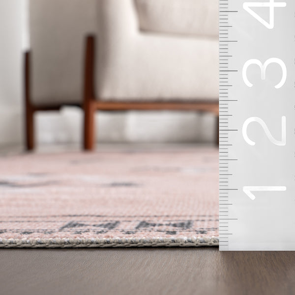 Nuloom SplashGuard Machine Washable Area Rug Peach
