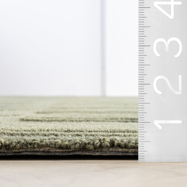 Nuloom Starke Checked Wool Area Rug Olive