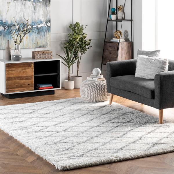 Nuloom Stasia Diamond Shag Grey