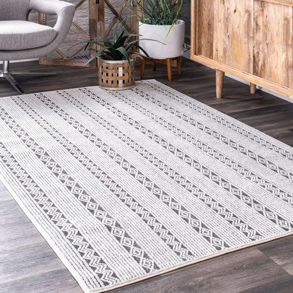 Nuloom Striped Dedra Beige