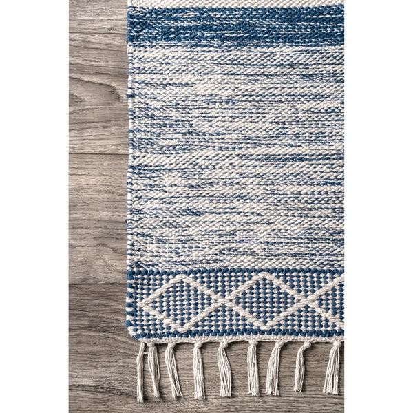 Nuloom Striped Fringe Angela Area Rug Blue
