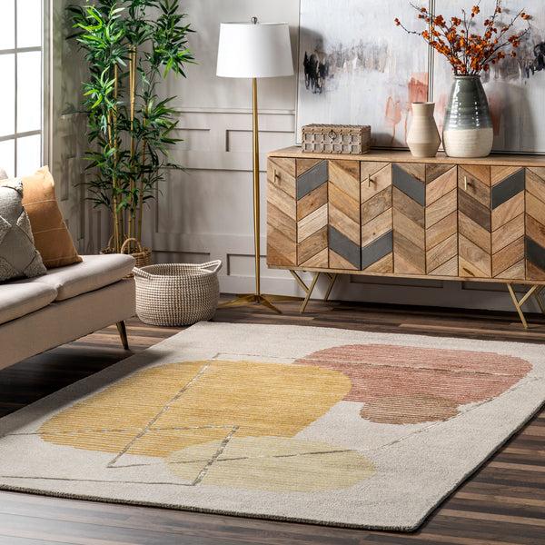 Nuloom Susie Geometric Striped Wool Area Rug Ivory