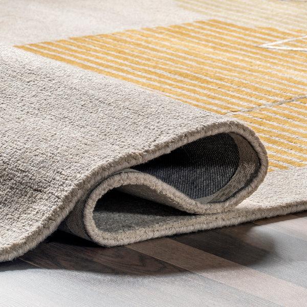 Nuloom Susie Geometric Striped Wool Area Rug Ivory