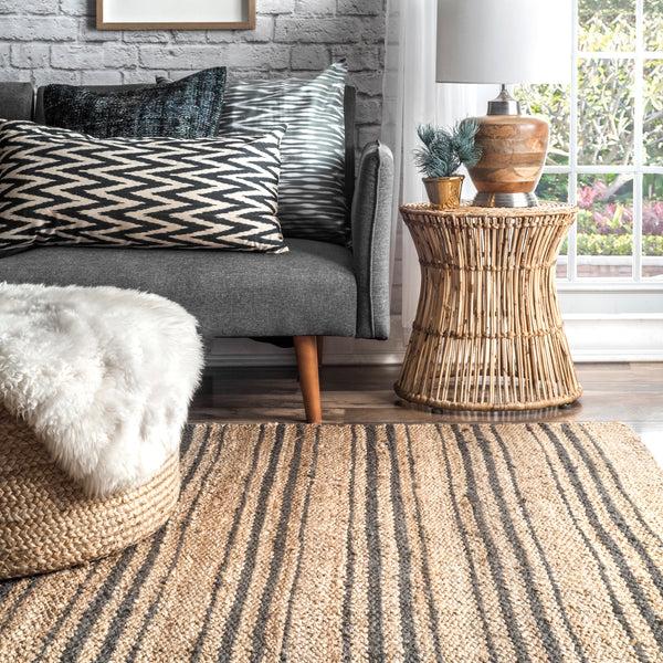 nuloom Sycamore Striped Jute Area Rug Natural