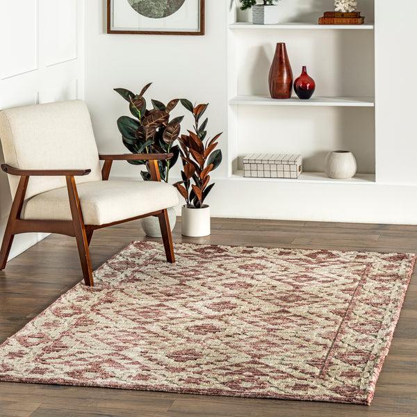 Nuloom Tami Tribal Diamond Area Rug Rust