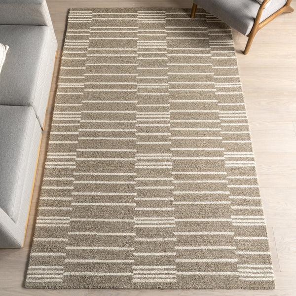 Nuloom Tanaia Contemporary Striped Area Rug Taupe