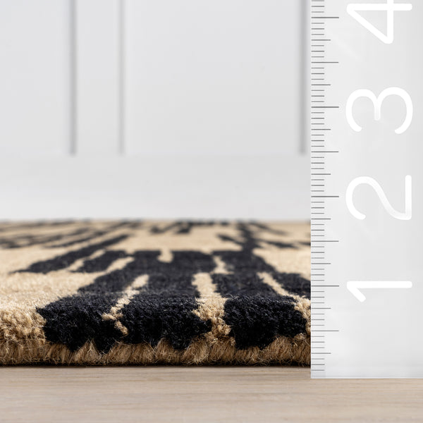 Nuloom Tara Striped Wool Area Rug Black