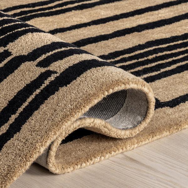 Nuloom Tara Striped Wool Area Rug Black