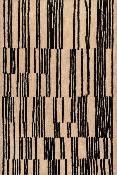 nuloom Tara Striped Wool Area Rug Black