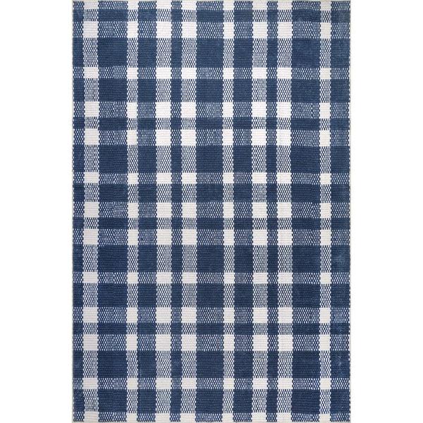 nuloom Tartan Plaid Washable Area Rug Blue