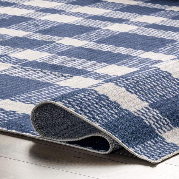 Nuloom Tartan Plaid Washable Area Rug Blue