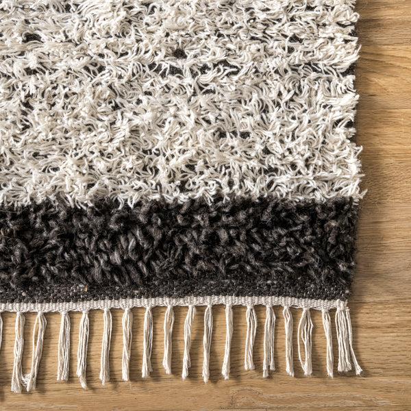 Nuloom Tatanka Shag Wool Area Rug Brown