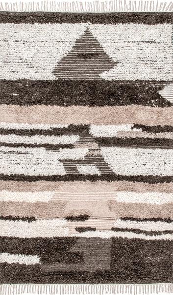 nuloom Tatanka Shag Wool Area Rug Brown