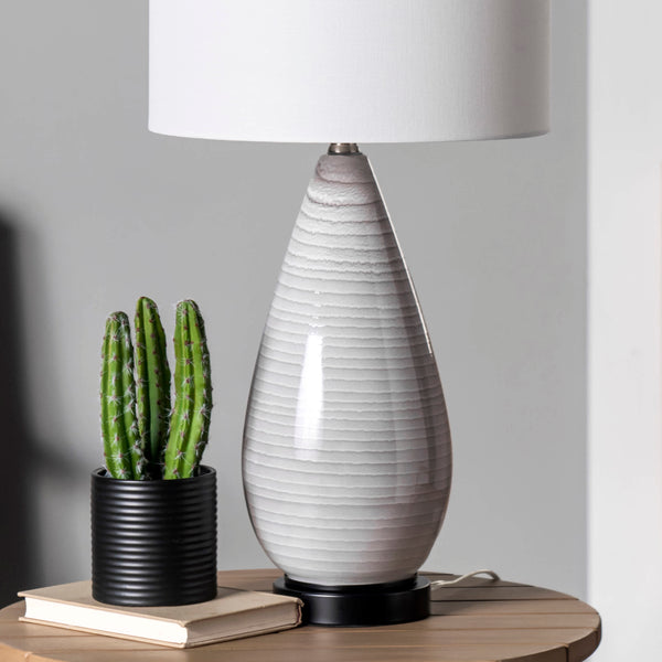 Nuloom Tempe 27" Glass & Metal Table Lamp Grey