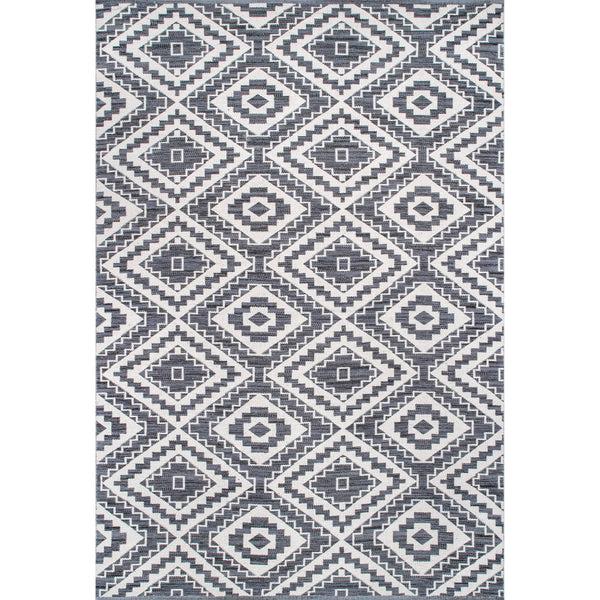 nuloom Thea Geometric Aztec Cotton Area Rug Grey