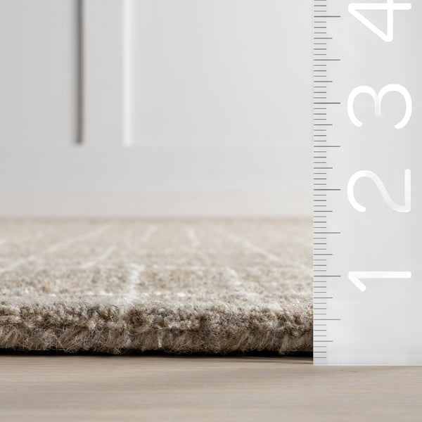 Nuloom Tiera Checkered Wool Area Rug Sand