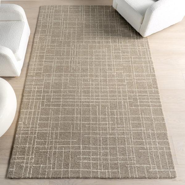 Nuloom Tiera Checkered Wool Area Rug Sand
