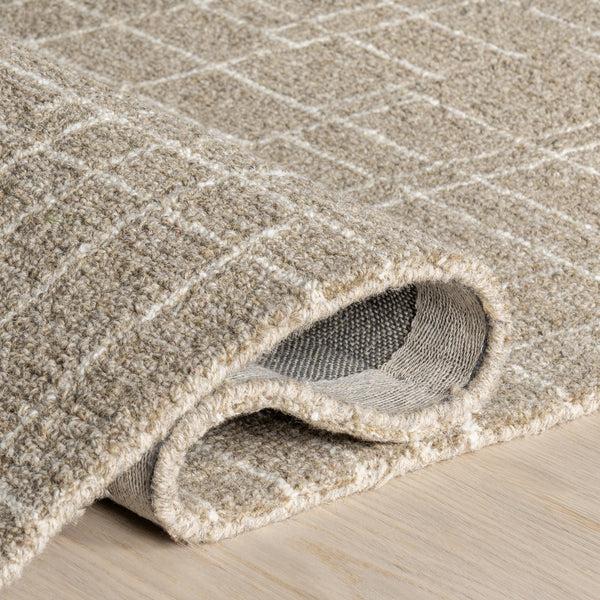 Nuloom Tiera Checkered Wool Area Rug Sand