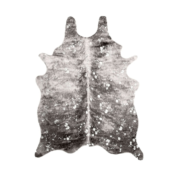 nuloom Tinley Spotted Faux Cowhide Area Rug Grey